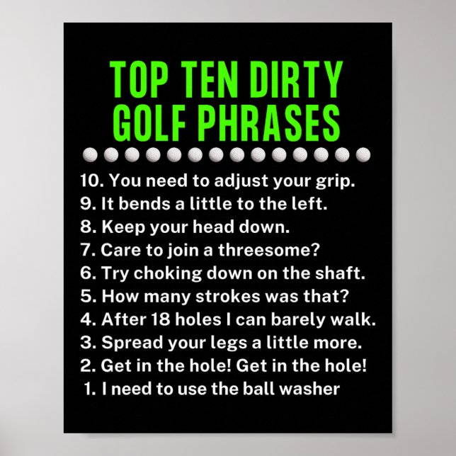 Gag Golf Ideas Golf For Dad Funny Golf For Men  Poster (Vorne)