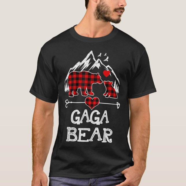 Gaga Bear Christmas Pajama Roter Kariert Buffalo F T-Shirt (Vorderseite)