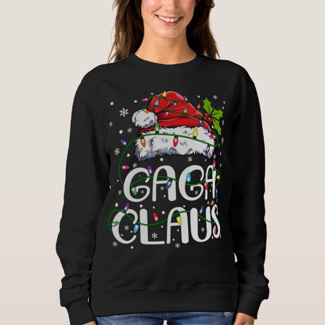 Gaga Claus Weihnachtslicht Pajama Familie Matching Sweatshirt (Vorderseite)