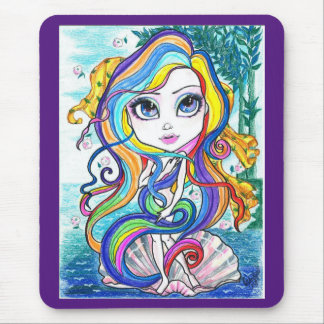 Gaga Nymphe auf der halben Muschel-Fantasie-Kunst Mousepad