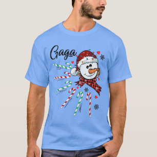 Gaga Snowman Candy Cane Weihnachten Weihnachten We T-Shirt