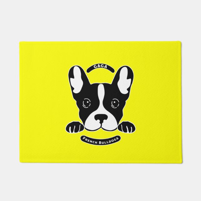 Gaga über französische Bulldogs. Fußmatte (Vorderseite)