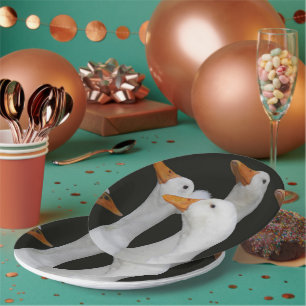 Gaggle der weißen Enten Pappteller