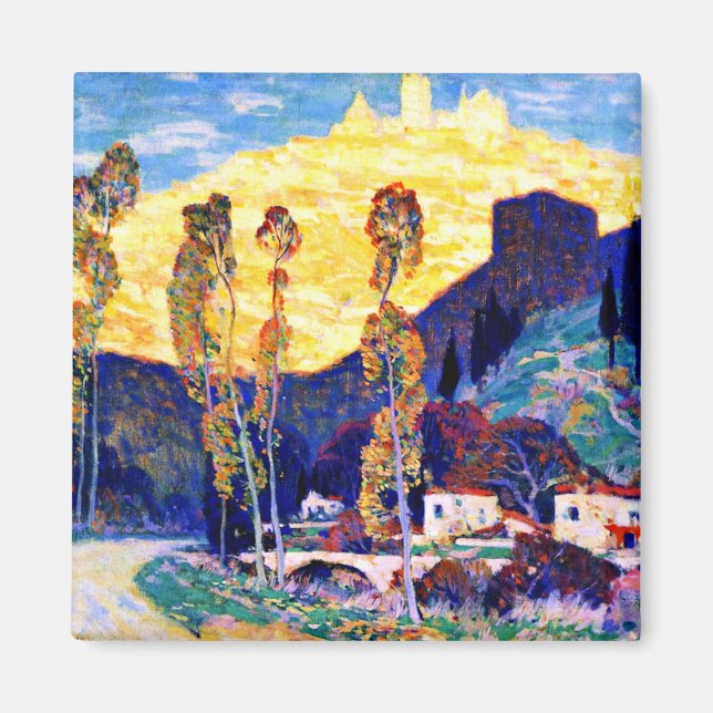 Gagnon - Abend, Siena - berühmtes Gemälde Magnet (Vorne)