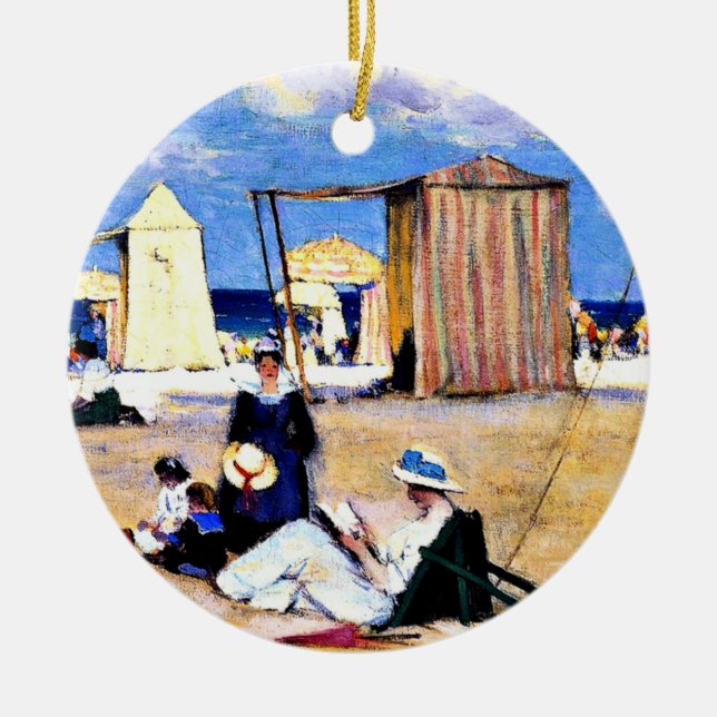 Gagnon - Der Strand von Dinard, schöne Kunst Keramik Ornament (Vorne)