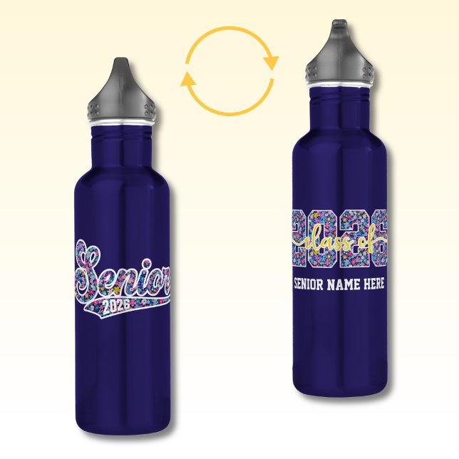 Gahanna Lions Floral Personalized Stainless Edelstahlflasche (Von Creator hochgeladen)