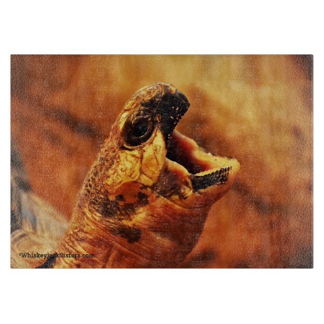 Gähnende ausgestrahlte Schildkröte Schneidebrett (Vorderseite)