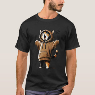 Gähnende Hoodie-Katze, süße faule Katze für gemütl T-Shirt