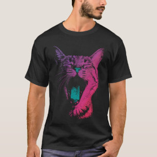 Gähnende Katze - Lustige Niedliche Müde Faul Kitte T-Shirt