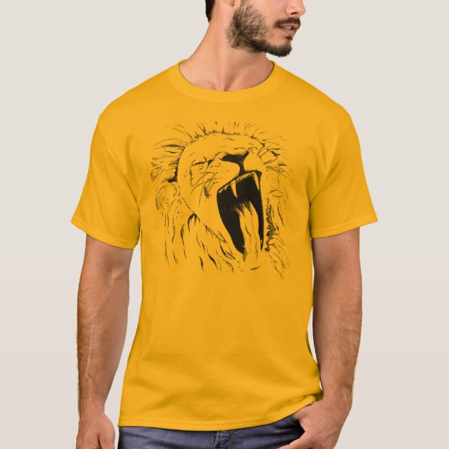 Gähnender Löwe T-Shirt (Vorderseite)