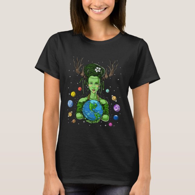 Gaia Greek Goddess Mother Earth Day Hippie Environ T-Shirt (Vorderseite)