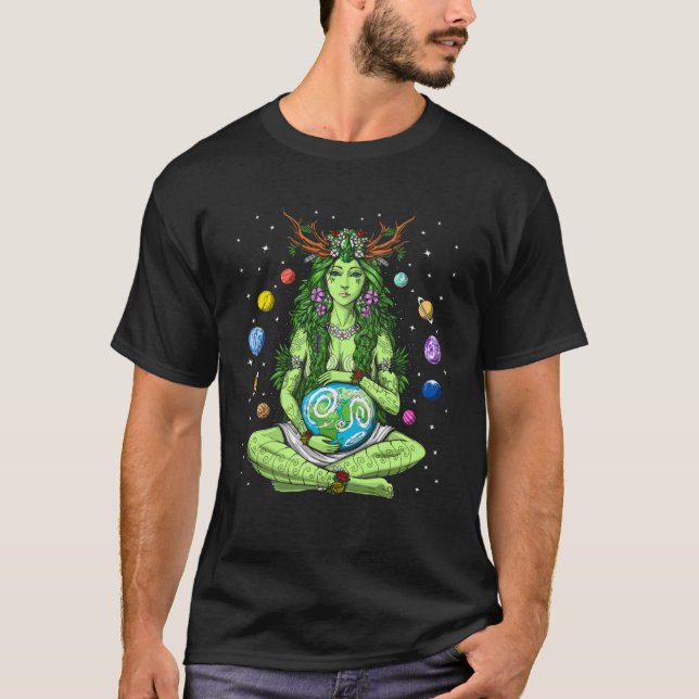 Gaia Greek Goddess Pagan Mother Earth Hippie Natur T-Shirt (Vorderseite)