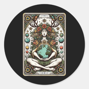 Gaia Griechische Göttin Pagan Mother Earth Nature Runder Aufkleber