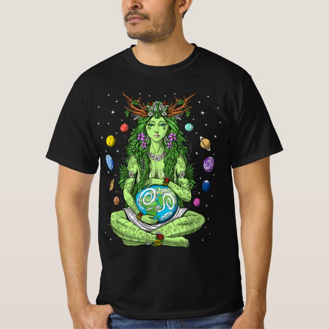 Gaia Griechische Göttin Pagan Mutter Erde Hippie N T-Shirt (Vorderseite)