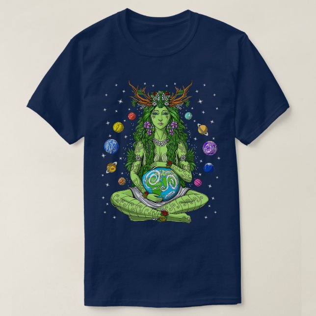 Gaia Griechische Göttin Pagan Mutter Erde Hippie N T-Shirt (Design vorne)