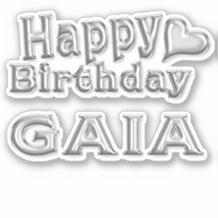 Gaia Happy Birthday silver Aufkleber Sticker