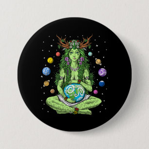 Gaia Mother Earth Goddess Button