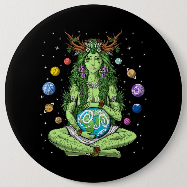 Gaia Mother Earth Goddess Button (Vorderseite)