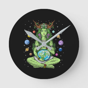 Gaia Mother Earth Goddess Runde Wanduhr