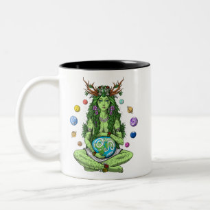 Gaia Mother Earth Goddess Zweifarbige Tasse
