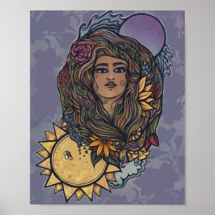 Gaia Mutter Erde Göttin Tarot der Welt Poster