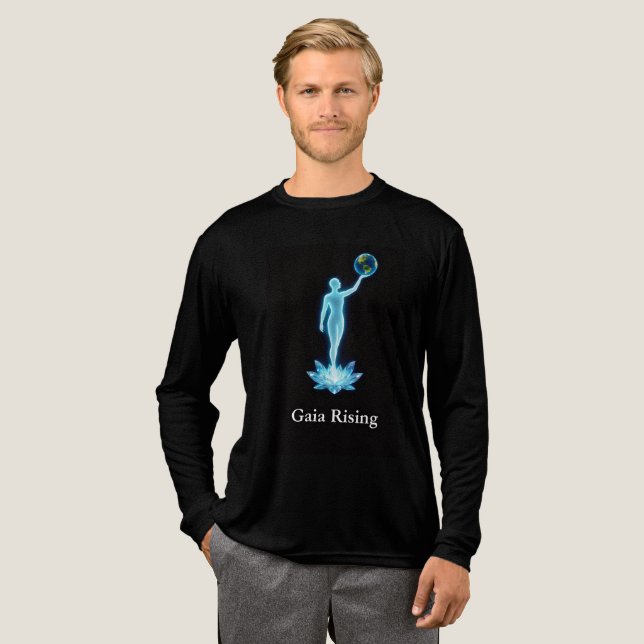 Gaia Rising Bella Mens Long Sleeved T-Shirt Tri-Blend Shirt (Volle Vorderseite)