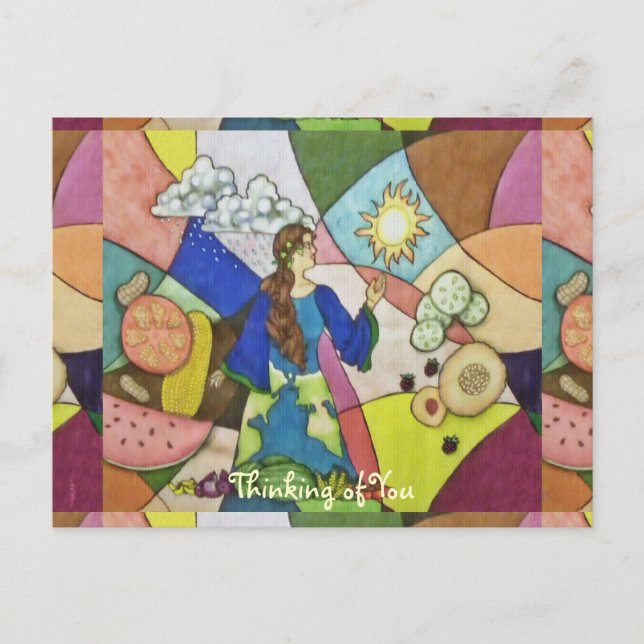 Gaias Überfluss an Lebensmitteln Obst Gemüse Postkarte (Vorderseite)