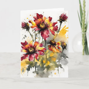 Gaillardia - Aquarellblumen Karte