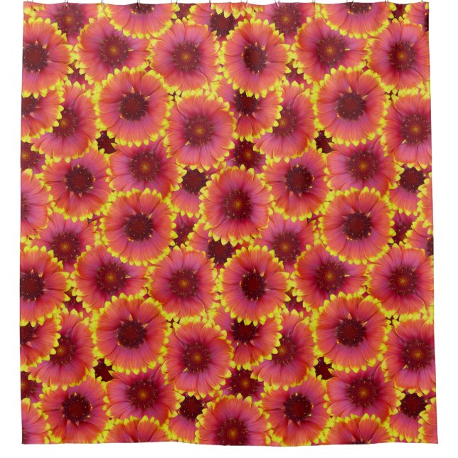 Gaillardia Seamless Pattern Duschvorhang (Vorderseite)