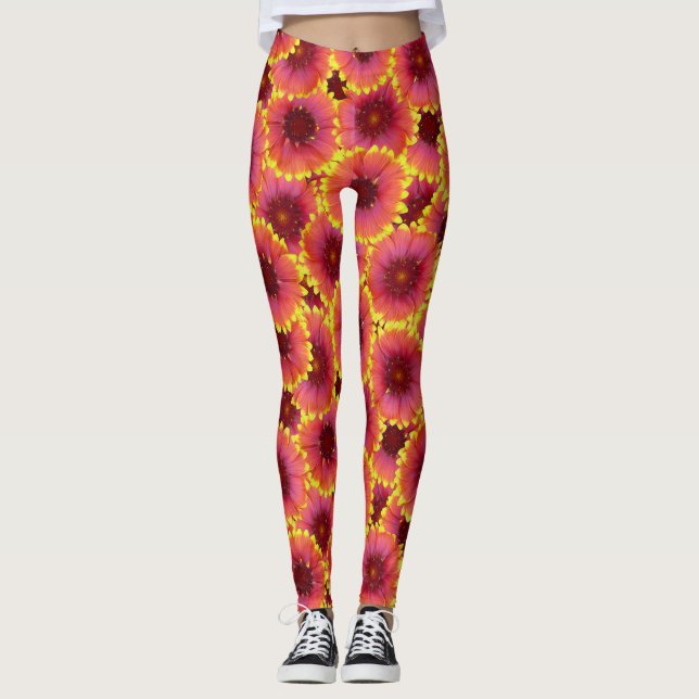 Gaillardia Seamless Pattern Leggings (Vorderseite)