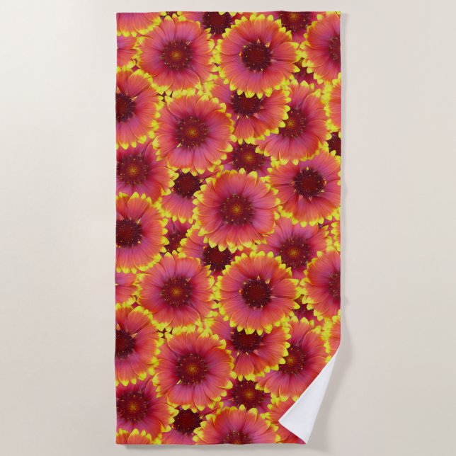 Gaillardia Seamless Pattern Strandtuch (Vorderseite)