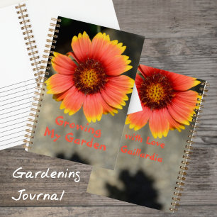 Gaillardia Sonnenblume in Orange und Gelb Gärtner Notizbuch