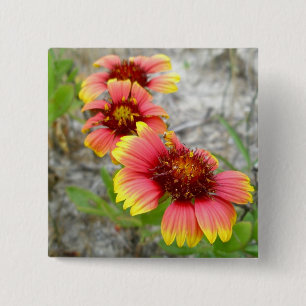 Gaillardia Wildblume (Blanket-Blume) Tote Beutel Button