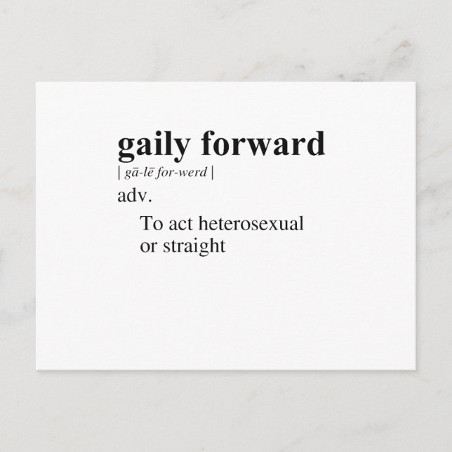 GAILY FORWARD POSTKARTE (Vorderseite)