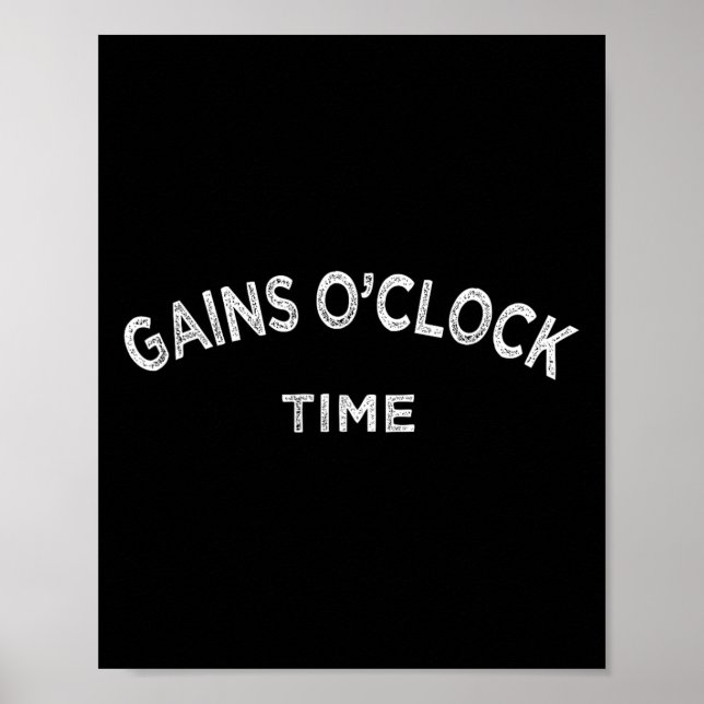 Gain O'clock Time Funny Powerlift Bodybuilding Poster (Vorne)