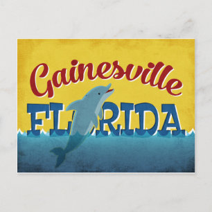 Gainesville Florida Dolphin Retro Vintage Reise Postkarte