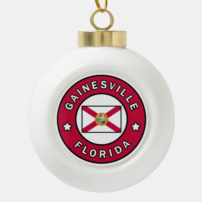 Gainesville Florida Keramik Kugel-Ornament (Vorderseite)