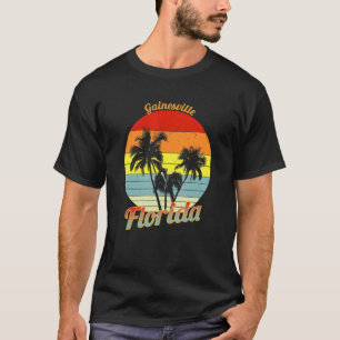 Gainesville Florida Retro Tropische Palmen T-Shirt