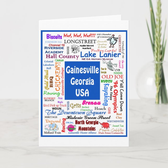 Gainesville-Karte Dankeskarte (Vorderseite)