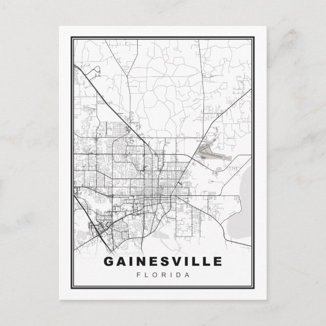 Gainesville Map Postkarte (Vorderseite)