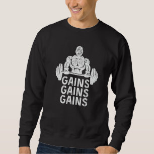 Gains Gym Rat Gym Bro Bodybuilder Sweatshirt
