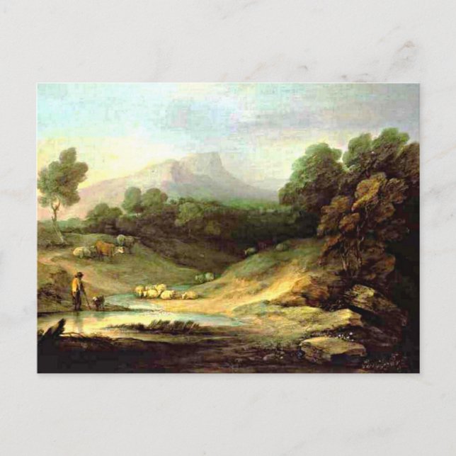 Gainsborough - Berglandschaft mit Hirte Postkarte (Vorderseite)