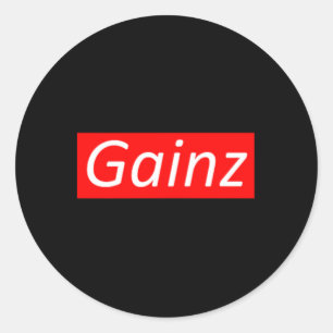 Gainz Bodybuilding Sport Fitness Geschenk Männer F Runder Aufkleber