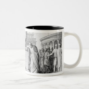 Gaius Gracchus, das vor seinem Vater weint Zweifarbige Tasse