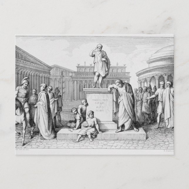 Gaius Gracchus weinte vor dem Vater Postkarte (Vorderseite)