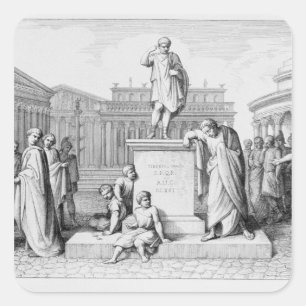Gaius Gracchus weinte vor dem Vater Quadratischer Aufkleber