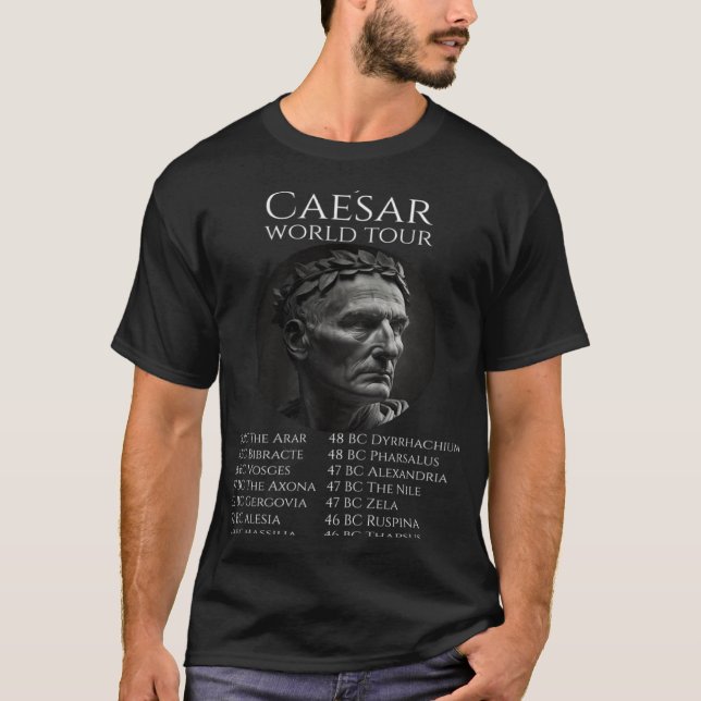Gaius Julius Caesar World Tour  Ancient Rome Histo T-Shirt (Vorderseite)
