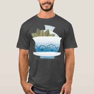 Gaiwan mit grünen Blätter Ein Set für traditionell T-Shirt