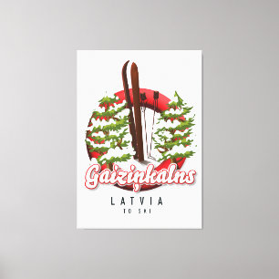 Gaiziņkalns Latvia ski logo Leinwanddruck