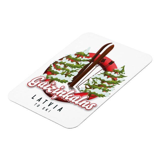 Gaiziņkalns Latvia ski logo Magnet (Linke Seite)